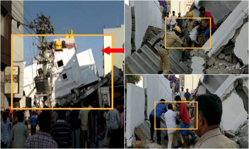 ನಿರ್ಮಾಣ ಹಂತದ ನಾಲ್ಕು ಅಂತಸ್ತಿನ ಕಟ್ಟಡ ಕುಸಿತಕ್ಕೆ 4 ಬಲಿ, 20 ಹೆಚ್ಚು ಕಾರ್ಮಿಕರು ಸಿಲುಕಿರುವ ಸಾಧ್ಯತೆ