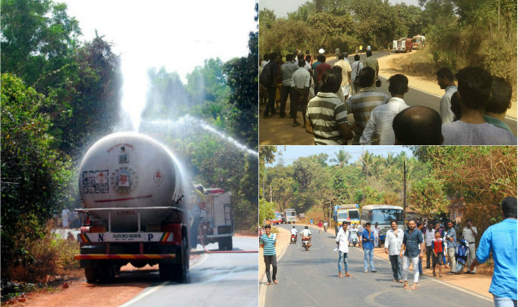ಟ್ಯಾಕರ್ ನಿಂದ ಅನಿಲ ಸೋರಿಕೆ: ಮಂಗಳೂರು- ಚಾರ್ಮಾಡಿ ಸಂಚಾರ ಸ್ಥಗಿತ