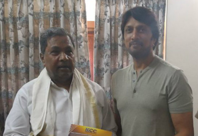 ಎರಡನೇ ಬಾರಿ ಸಿದ್ದರಾಮಯ್ಯ ಅವರನ್ನು ಭೇಟಿ ಮಾಡಿದ ಸುದೀಪ್