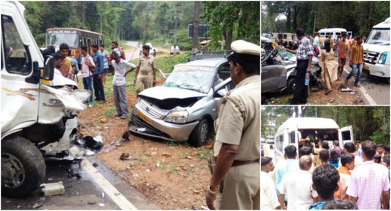 ಟೆಂಪೋ ಟ್ರಾವೆಲರ್, ಕಾರ್ ಡಿಕ್ಕಿ – ಮಗು ಸೇರಿ ಐವರು ಗಂಭೀರ
