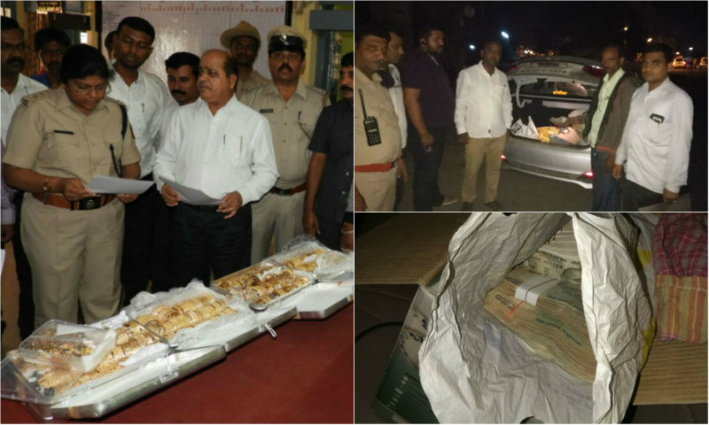 2.55 ಕೋಟಿ ರೂ. ಮೌಲ್ಯದ ಚಿನ್ನ, ಬೆಳ್ಳಿ ವಸ್ತು, 6.58 ಲಕ್ಷ ರೂ. ನಗದು ವಶ
