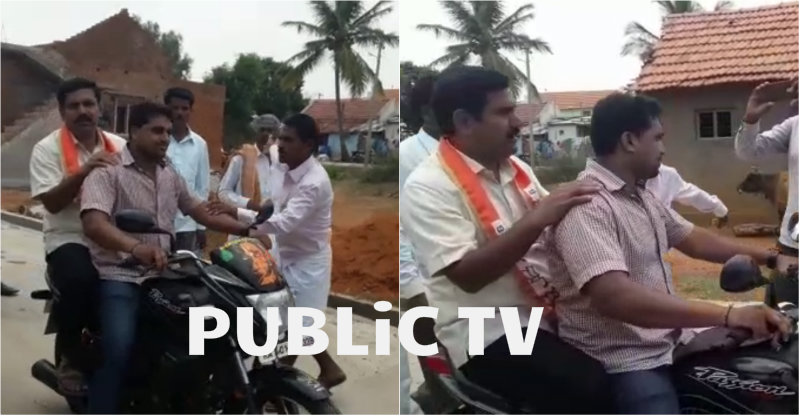 ಪ್ರಚಾರದ ಭರಾಟೆಯಲ್ಲಿ ಸಂಚಾರಿ ನಿಯಮ ಉಲ್ಲಂಘಿಸಿದ ವಿಜಯೇಂದ್ರ