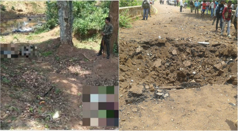 ರಸ್ತೆಯಲ್ಲಿ ಐಇಡಿ ಸ್ಫೋಟಿಸಿದ ನಕ್ಸಲರು – ಜೀಪಿನಲ್ಲಿದ್ದ 6 ಯೋಧರು ಹುತಾತ್ಮ