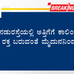 ನಡುರಸ್ತೆಯಲ್ಲಿ ಅತ್ತಿಗೆಗೆ ಕಾಲಿಂದ ಒದ್ದು ರಕ್ತ ಬರುವಂತೆ ಮೈದುನನಿಂದ ಹಲ್ಲೆ