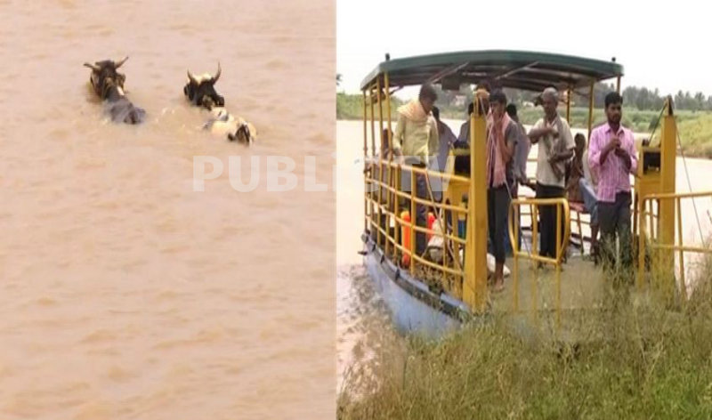 ರೈತರು ತಮ್ಮ ಜಮೀನುಗಳಿಗೆ ತೆರಳಲು ಬೇಕು ದೋಣಿ ಸಹಾಯ- ಆಯ ತಪ್ಪಿದರೆ ಆಪಾಯ ಗ್ಯಾರಂಟಿ