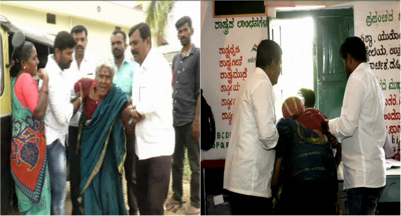 ಶತಾಯುಷಿ ಅಜ್ಜಿಯನ್ನು ಹೊತ್ತು ತಂದು ಮತದಾನ ಮಾಡಿಸಿದ್ರು!