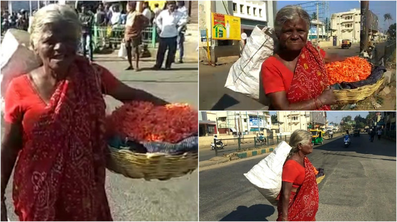 ಮನೆಯಲ್ಲಿ ಟಿವಿ ಇಲ್ಲ, ಗೊತ್ತಿಲ್ದೆ ಬಂಡವಾಳ ಹಾಕ್ಬಿಟ್ಟೆ- ಬಂದ್‍ನಿಂದ 200-300 ನಷ್ಟ ಆಯ್ತು: ಹೂ ಮಾರುವ ವೃದ್ಧೆ