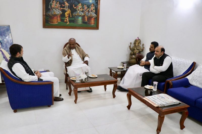 ಸೀಟು ಹಂಚಿಕೆ ಮತ್ತಷ್ಟು ಕಗ್ಗಂಟು: ಎಚ್‍ಡಿಡಿ, ರಾಹುಲ್ ಚರ್ಚೆಯಲ್ಲಿ ಏನಾಯ್ತು?