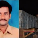 ಅಪಘಾತಕ್ಕೀಡಾಗಿ ಲಾರಿಯ ಹಿಂಬದಿ ಚಕ್ರದಲ್ಲಿ ಸಿಲುಕಿದ ಬೈಕ್!