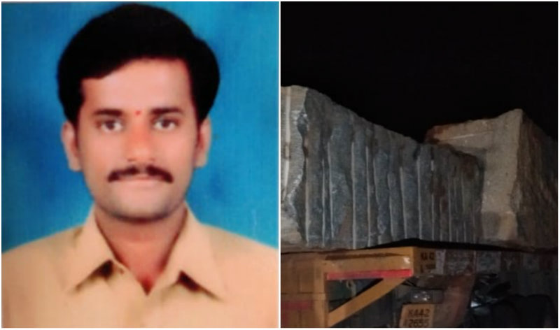 ಅಪಘಾತಕ್ಕೀಡಾಗಿ ಲಾರಿಯ ಹಿಂಬದಿ ಚಕ್ರದಲ್ಲಿ ಸಿಲುಕಿದ ಬೈಕ್!