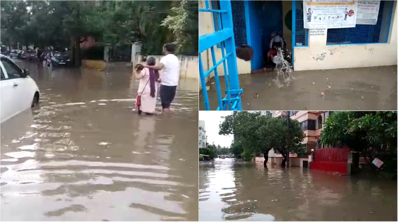ಮಳೆರಾಯನ ಅಬ್ಬರಕ್ಕೆ ತುಂಬಿ ಹರಿದ ಬೆಂಗ್ಳೂರು ರಸ್ತೆಗಳು