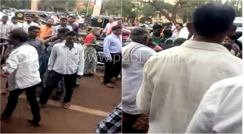 ನಡು ರಸ್ತೆಯಲ್ಲೇ ಕಿತ್ತಾಡಿಕೊಂಡ 2 ಕುಟುಂಬ- ಫುಲ್ ಟ್ರಾಫಿಕ್ ಜಾಮ್