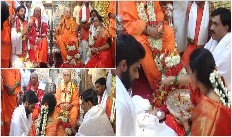 ಜನಾರ್ದನ ರೆಡ್ಡಿ ನಿವಾಸಕ್ಕೆ ಶ್ರೀಶೈಲ ಜಗದ್ಗುರು – ದಂಪತಿಯಿಂದ ಪಾದಪೂಜೆ