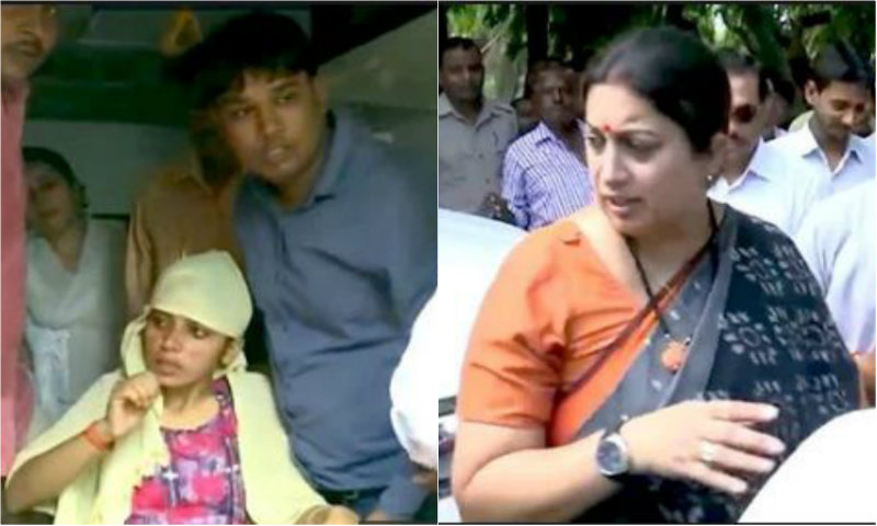 ಬೆಂಗಾವಲು ಅಂಬುಲೆನ್ಸ್‌ನಲ್ಲಿ ಮಹಿಳೆಯನ್ನು ಆಸ್ಪತ್ರೆಗೆ ಸಾಗಿಸಿದ ಸ್ಮೃತಿ ಇರಾನಿ