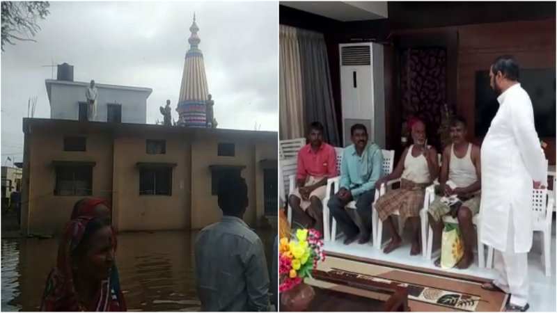 ಬಸ್ ನಿಲ್ದಾಣದ ಮೇಲಿದ್ದ ನಾಲ್ವರ ರಕ್ಷಣೆ- ಲಕ್ಷ್ಮಣ ಸವದಿ ಮನೆಗೆ ಶಿಫ್ಟ್