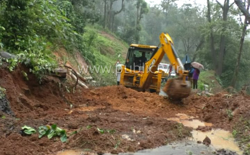 ಕೊಡಗಿನಲ್ಲಿ ಎಡಬಿಡದೆ ಸುರಿಯುತ್ತಿರುವ ಮಳೆ- ಹಾಲೇರಿಯಲ್ಲಿ ಭೂ ಕುಸಿತ