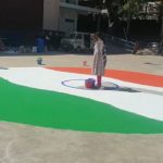 300 ವಿದ್ಯಾರ್ಥಿಗಳಿಂದ ರಂಗೋಲಿಯಲ್ಲಿ ಮೂಡಿದೆ ತ್ರಿವರ್ಣ ಧ್ವಜ