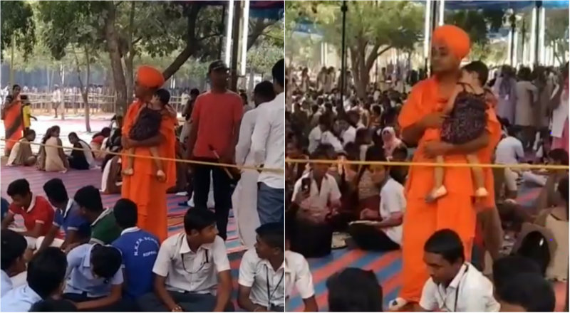 ಗವಿ ಸಿದ್ದೇಶ್ವರ ಸ್ವಾಮೀಜಿ ತೋಳಲ್ಲಿ ಪುಟ್ಟ ಕಂದಮ್ಮ – ವಿಡಿಯೋ ವೈರಲ್