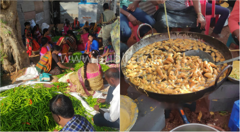 ಗವಿಮಠ ಜಾತ್ರೆಯಲ್ಲಿ ಭಕ್ತರಿಗೆ ಮಿರ್ಚಿ ಪ್ರಸಾದ