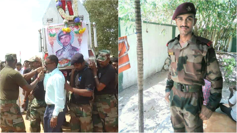 ಸಾವಿರಾರು ಜನರು, ಗಣ್ಯರ ಸಮ್ಮುಖದಲ್ಲಿ ವೀರ ಯೋಧನ ಅಂತ್ಯಸಂಸ್ಕಾರ