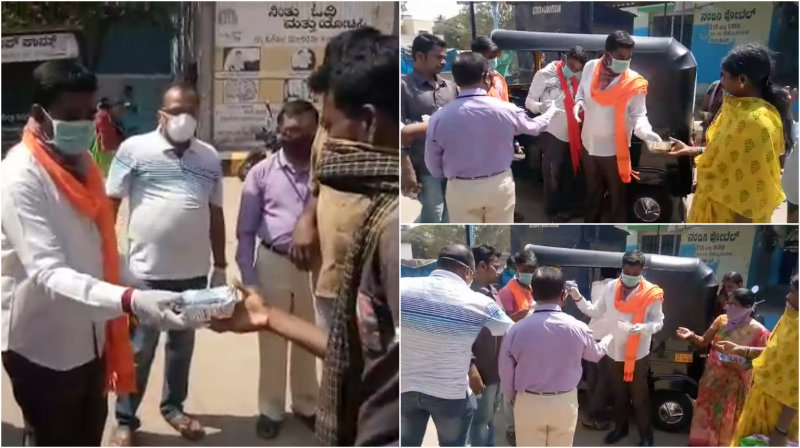 ಲಾಕ್‍ಡೌನ್ ಎಫೆಕ್ಟ್: ಅನ್ನಕ್ಕಾಗಿ ಪರದಾಡ್ತಿರುವವರಿಗೆ ಉಚಿತ ಆಹಾರ, ನೀರು ವಿತರಣೆ