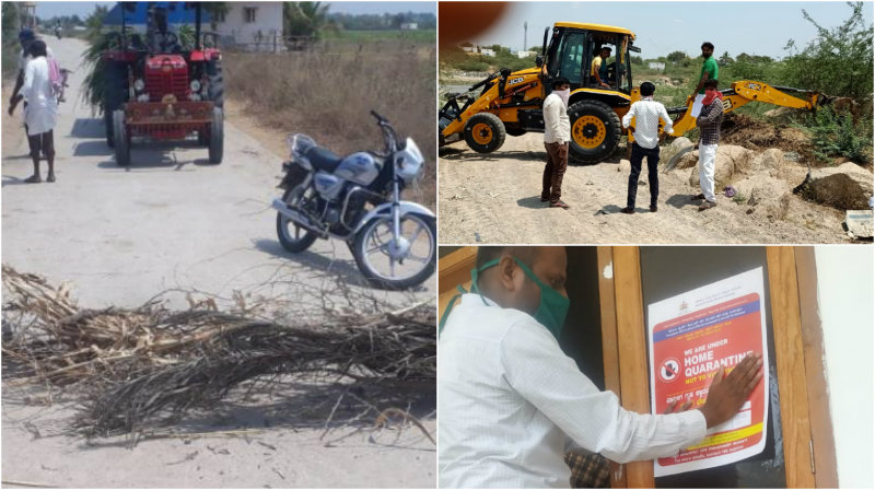 ಕೊರೊನಾ ಭೀತಿಗೆ ಗ್ರಾಮಗಳಿಗೆ ದಿಗ್ಬಂಧನ- ಸಿಟಿ ಜನಕ್ಕೆ ನೋ ಎಂಟ್ರಿ
