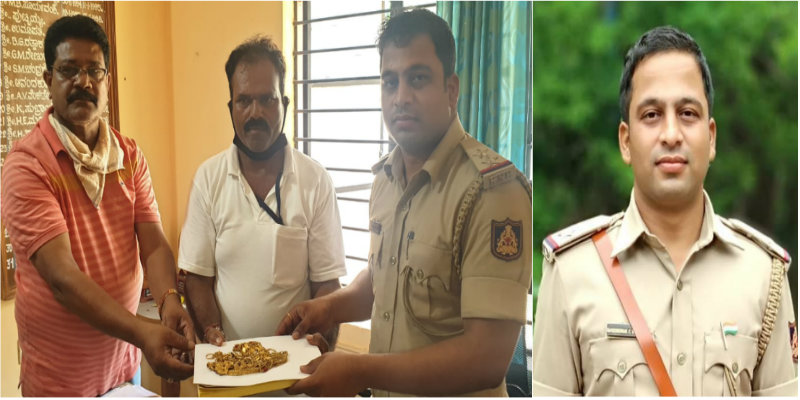 20 ಲಕ್ಷ ರೂ. ಚಿನ್ನಾಭರಣ ಮಾಲೀಕರಿಗೆ ಹಿಂದಿರುಗಿಸಿ ಪ್ರಾಮಾಣಿಕತೆ ಮೆರೆದ ಪಿಎಸ್‍ಐ