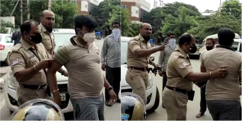 ಈ ನನ್ಮಗನ ಮೇಲೆ ಎಫ್‍ಐಆರ್ ಮಾಡ್ರಿ: ಸಬ್ ಇನ್‍ಸ್ಪೆಕ್ಟರ್ ಫುಲ್ ಗರಂ