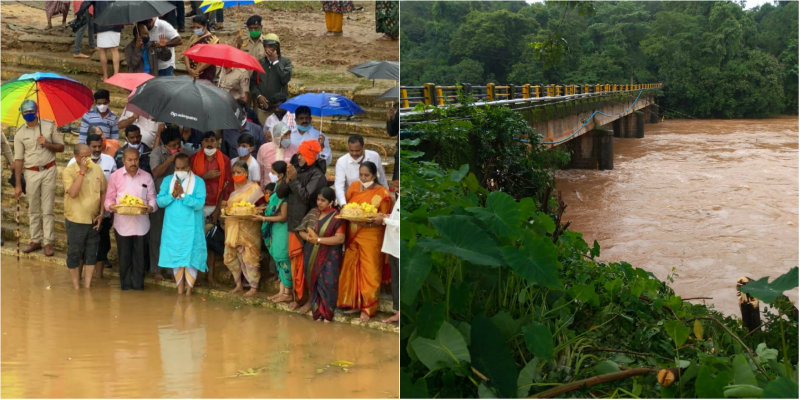 ಧರ್ಮಸ್ಥಳದ ನೇತ್ರಾವತಿ ಸ್ನಾನಘಟ್ಟ ಭರ್ತಿ, ಮುಳುಗಡೆ ಭೀತಿ- ಇತ್ತ ತುಂಬಿದ ತುಂಗಾ ನದಿ