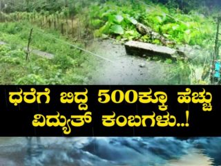 ಆಶ್ಲೇಷ ಮಳೆಗೆ ಹೈರಾಣಾದ ಮಲೆನಾಡು- 500ಕ್ಕೂ ಹೆಚ್ಚು ವಿದ್ಯುತ್ ಕಂಬಗಳು ಧರೆಗೆ