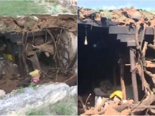 ಮನೆ ಕುಸಿತ- ಪವಾಡ ಸದೃಶ ರೀತಿ ಮಗು ಪಾರು