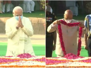 ಮಹಾತ್ಮಾ ಗಾಂಧಿ, ಲಾಲ್‍ಬಹದ್ದೂರ್ ಶಾಸ್ತ್ರಿ ಜನ್ಮದಿನ – ಮೋದಿ, ಕೋವಿಂದ್ ನಮನ