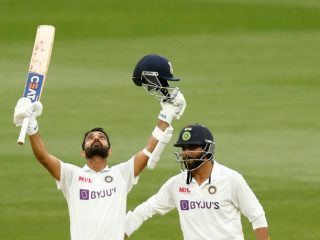 ಭಾರತಕ್ಕೆ 82 ರನ್‌ಗಳ ಮುನ್ನಡೆ – ರಹಾನೆಯ ಶತಕದಾಟಕ್ಕೆ ಜೈಹೋ ಎಂದ ಕೊಹ್ಲಿ, ಸೆಹ್ವಾಗ್‌