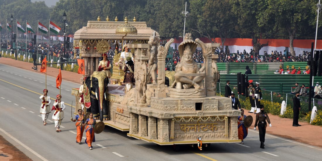 ಗಣರಾಜ್ಯೋತ್ಸವ 2021 – ಗಮನ ಸೆಳೆದ ವಿಜಯನಗರ ಸ್ತಬ್ಧ ಚಿತ್ರ ಪ್ರದರ್ಶನ