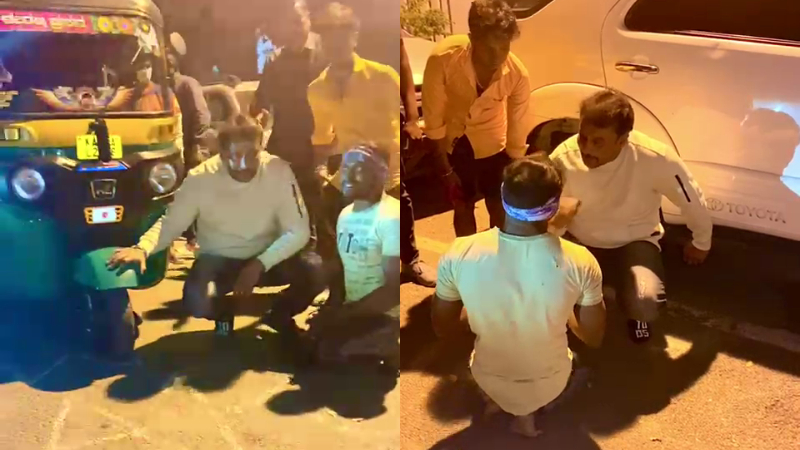 ದರ್ಶನ್ ಕಾರನ್ನು ಫಾಲೋ ಮಾಡಿದ ಅಂಗವಿಕಲ ಅಭಿಮಾನಿ- ರಸ್ತೆಯಲ್ಲಿ ಕೆಳಗೆ ಕೂತು ಮಾತನಾಡಿಸಿದ ಡಿ ಬಾಸ್
