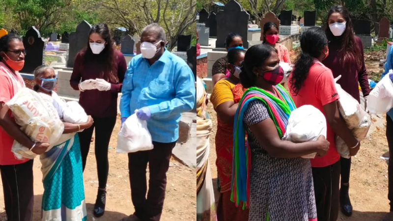 ಚಿತಾಗಾರ ಸಿಬ್ಬಂದಿ ನೆರವಿಗೆ ಬಂದ ನಟಿ ರಾಗಿಣಿ
