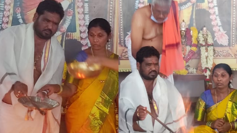 ಕೊರೊನಾ ತೊಲಗಲಿ, ಮಳೆ ಬೆಳೆ ಚೆನ್ನಾಗಿ ಬರಲಿ ಎಂದು ಧನ್ವಂತರಿ ಯಾಗ ಮಾಡಿಸಿದ ಶಾಸಕ