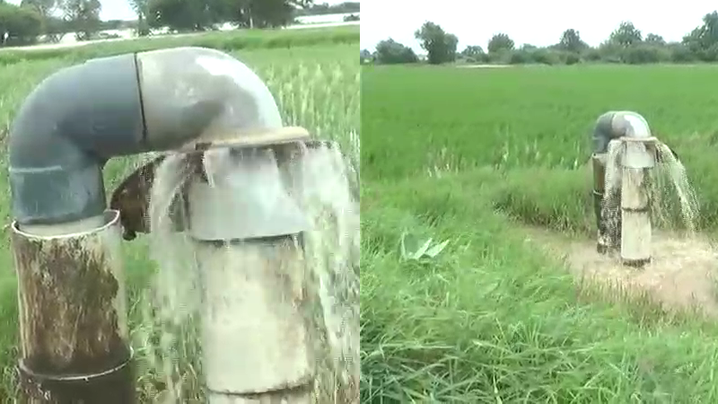 ಕೃಷ್ಣಾ ನದಿ ಪ್ರವಾಹದ ಎಫೆಕ್ಟ್ – ಅಂತರ್ಜಲ ಹೆಚ್ಚಳದಿಂದ ಉಕ್ಕುತ್ತಿರುವ ಬೋರ್ ವೆಲ್