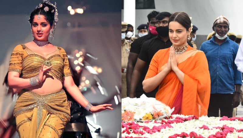 ತಲೈವಿ ರಿಲೀಸ್‍ಗೂ ಮುನ್ನ ಜಯಲಲಿತಾ ಸಮಾಧಿಗೆ ಕಂಗನಾ ಭೇಟಿ
