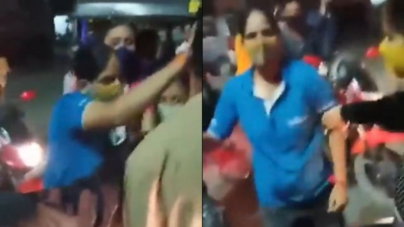 ನಡು ರಸ್ತೆಯಲ್ಲಿ ಮಹಿಳೆಯಿಂದ ಕ್ಯಾಬ್ ಡ್ರೈವರ್ ಮೇಲೆ ಹಲ್ಲೆ – ವೀಡಿಯೋ ವೈರಲ್