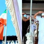 ರಾಷ್ಟ್ರಧ್ವಜವನ್ನು ತಲೆಕೆಳಗಾಗಿ ಹಾರಿಸಿದ ಕೇರಳ ಸಚಿವ – ರಾಜೀನಾಮೆಗೆ ಬಿಜೆಪಿ ಆಗ್ರಹ