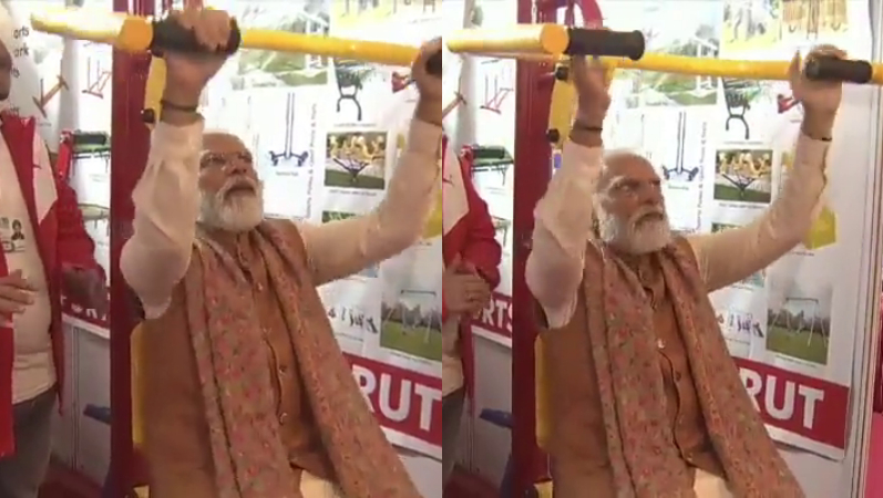 ‘ಫಿಟ್ ಇಂಡಿಯಾ’ ಬಗ್ಗೆ ಅರಿವು ಮೂಡಿಸಲು ಜಿಮ್‌ನಲ್ಲಿ ವರ್ಕೌಟ್ ಮಾಡಿದ ಮೋದಿ