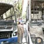 ರಸ್ತೆ ಮಧ್ಯೆ ಹೊತ್ತಿ ಉರಿದ 30 ಮಂದಿ ಪ್ರಯಾಣಿಕರಿದ್ದ BMTC ಬಸ್