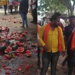 ಹಿಂದೂಯೇತರ ಅಂಗಡಿಯಲ್ಲಿದ್ದ ಕಲ್ಲಂಗಡಿ, ತೆಂಗಿನಕಾಯಿ ಒಡೆದುಹಾಕಿದ ಶ್ರೀರಾಮಸೇನೆ ಕಾರ್ಯಕರ್ತರು