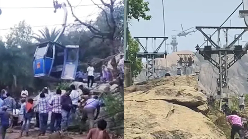 ಕೇಬಲ್ ಕಾರುಗಳು ಡಿಕ್ಕಿ- ಇಬ್ಬರು ಸಾವು