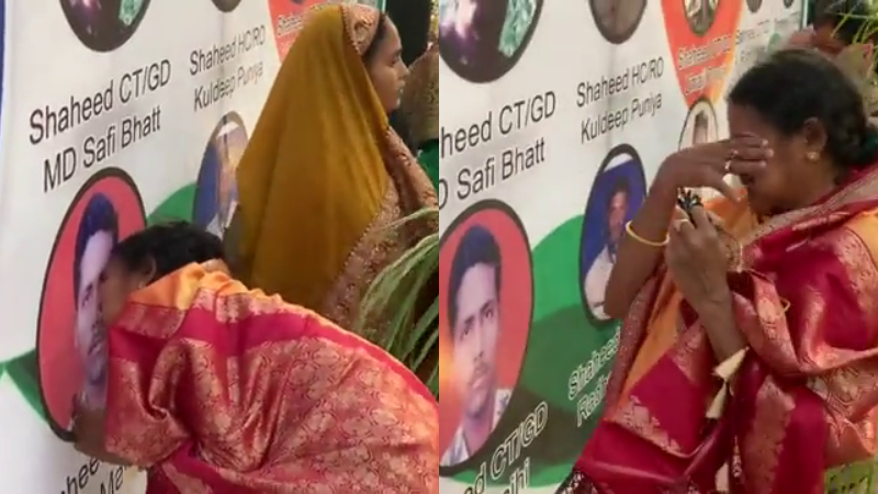 ಹುತಾತ್ಮ ಮಗನ ಫೋಟೋ ನೋಡಿ ಕಣ್ಣೀರಿಟ್ಟ ತಾಯಿ ವೀಡಿಯೋ ವೈರಲ್