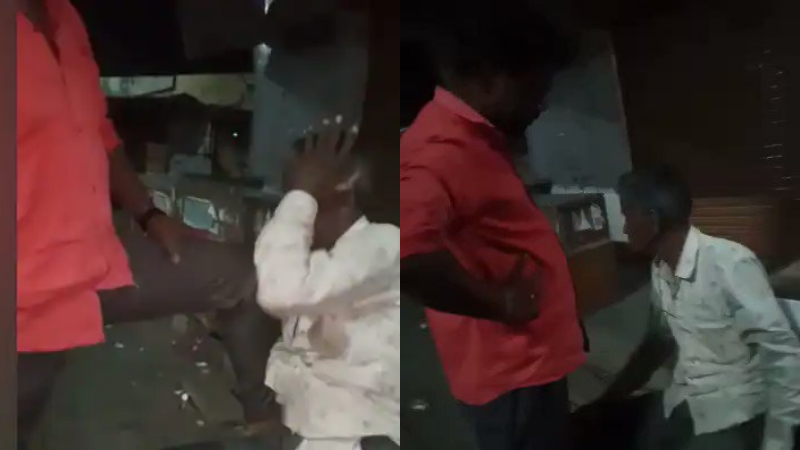 Bjp leadre hitting a man