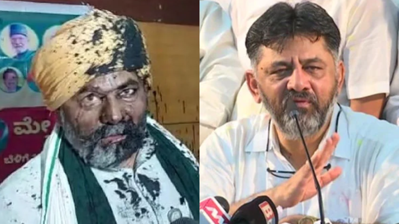 ಟಿಕಾಯತ್ ಮೇಲೆ ಹಲ್ಲೆ ನಡೆಸಿರುವುದಕ್ಕೆ ಡಿಕೆಶಿ ಖಂಡನೆ