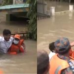 ಅಸ್ಸಾಂ ಪ್ರವಾಹ – ಕತ್ತಿನವರೆಗೆ ನೀರಿದ್ದರೂ ಸಿಎಂ ಸ್ವಾಗತಕ್ಕೆ ಧಾವಿಸಿದ ವ್ಯಕ್ತಿ