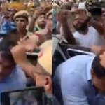 ಪ್ರತಿಭಟನೆ ವೇಳೆ ಕಾಂಗ್ರೆಸ್‌ ಮುಖಂಡನ  ಕೂದಲು ಹಿಡಿದು ಜೀಪಿನೊಳಗೆ ದಬ್ಬಿದ ಪೊಲೀಸರು